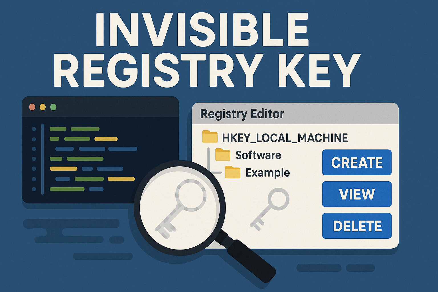 The registry value appears invisible — the Run key looks empty after creation